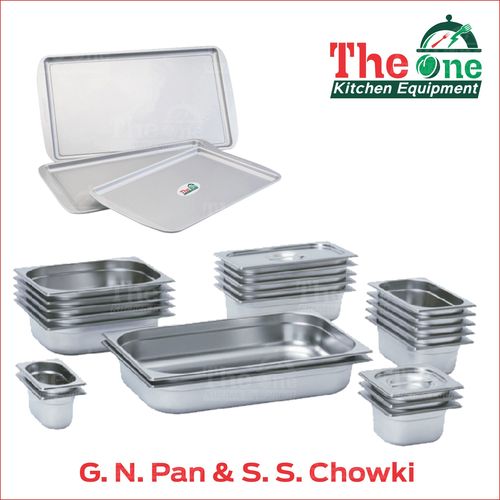 G.N. PAN & S.S. CHOWKI - Stainless Steel, Versatile Vegetable Cutting & Mixing Pan | Ideal for Restaurants, Durable Silver Finish, Multi-functional Use