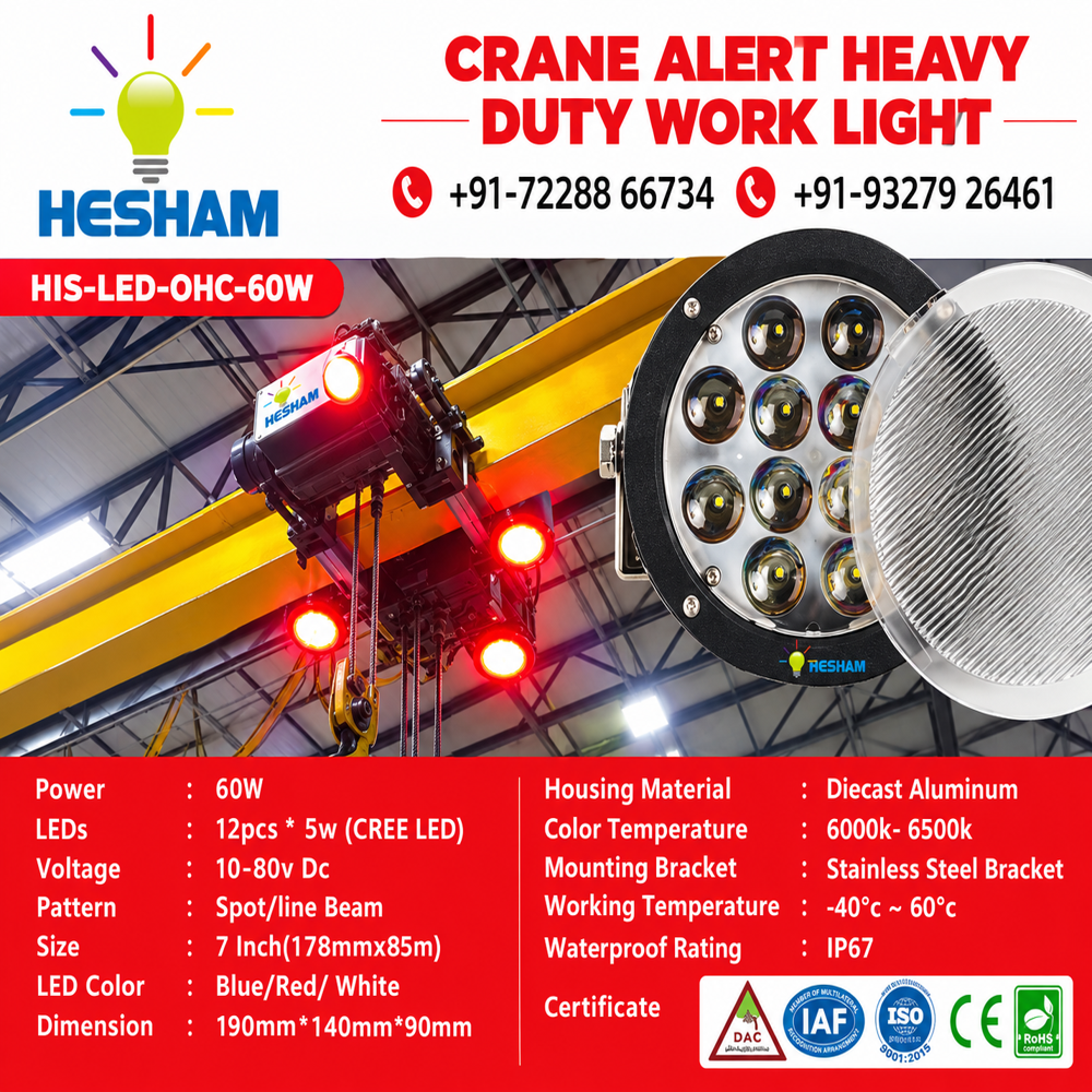 Overhead Crane Warning Light (His-Led-Ohc-60W) - Alarm Light Color: Red/Blue/White