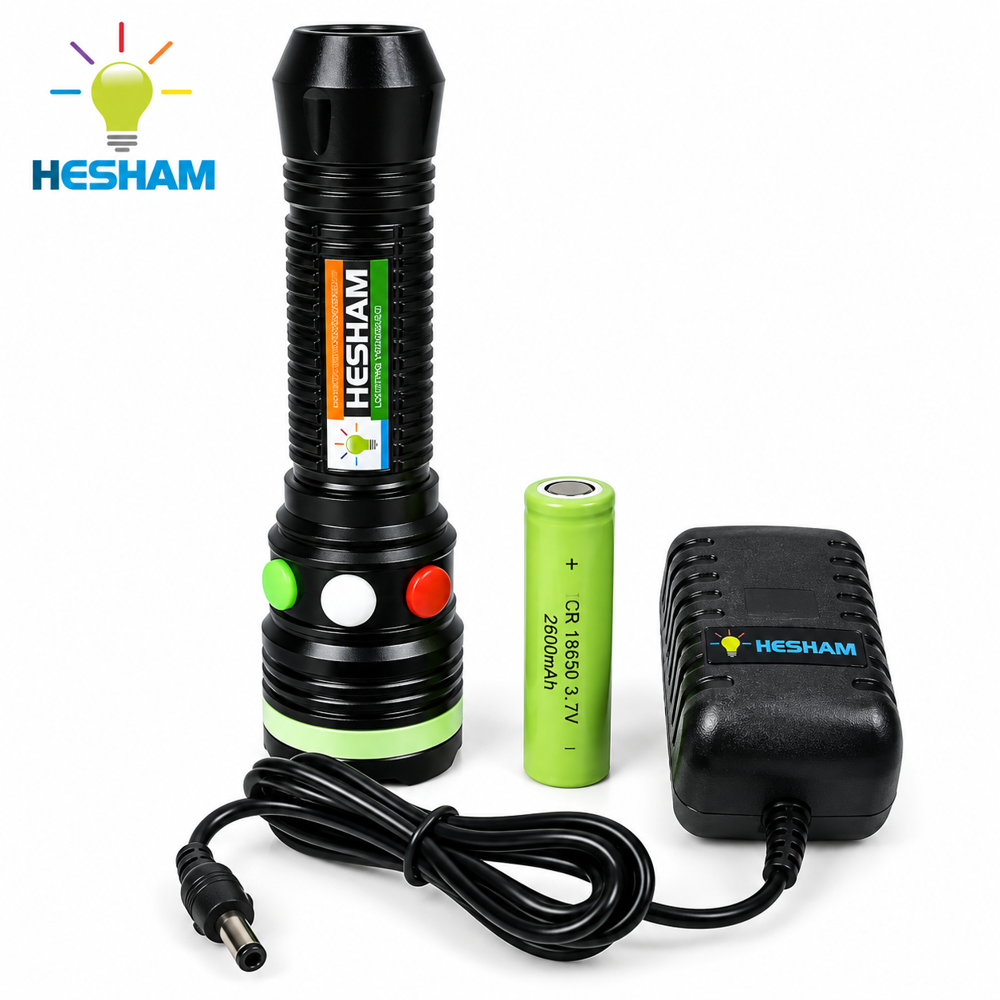 Rechargeable Magnet Base Tri Colour Torch 003 - Body Material: Abs Plastic