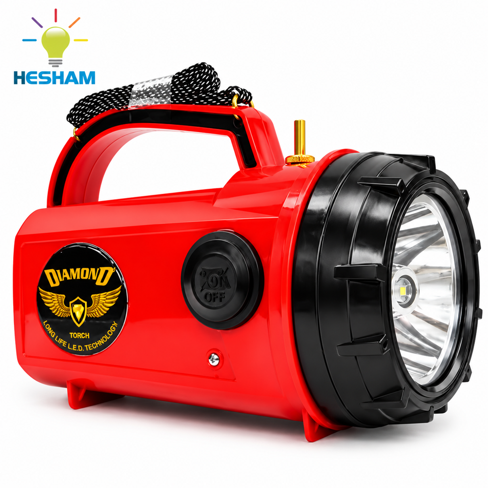 Diamond 5 Watt Led Waterproof Rechargeable Torch - Body Material: Abs Plastic