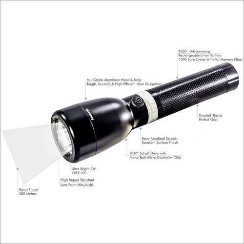 Rechargeable Metal Torch By HESHAM INDUSTRIAL SOLUTIONS
