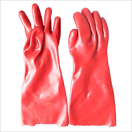 Red PVC Liner Polyester Gloves