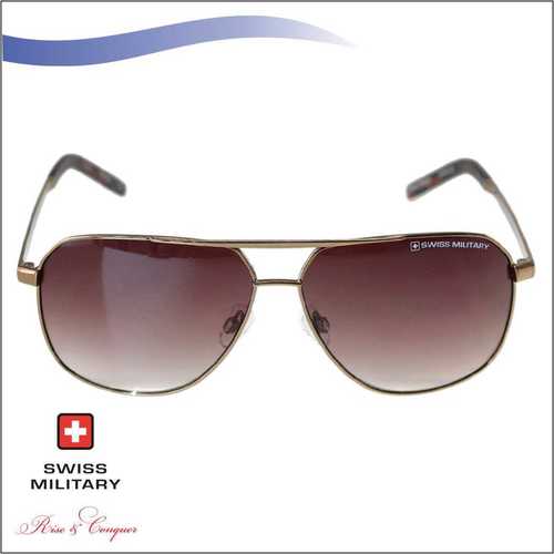 SWISS MILITARY SHINY CRYSTAL COCO BROWN FRAME SUNGLASS