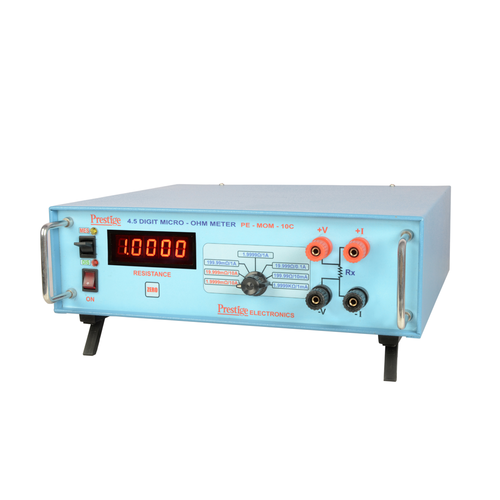 Winding Resistance Meter Model No - PE - MOM - 10 - C - 4.5 Digit LED Display, 10A Max Test Current, 6kg Weight, 323x110x370mm Dimensions, 1 Year Warranty