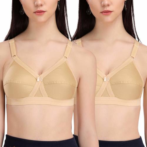 SL- Fit Cross - Cotton Fabric, Size 76-112 | Non-Padded, Wire Free, Full Coverage Soft Cup Bra with Crossover Design for Comfort and Support
