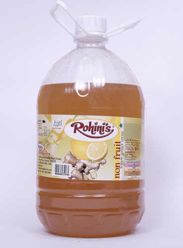 Lemon Ginger Syrup - 5 Litre Plastic Bottle | Spicy Taste, Versatile Beverage Enhancer