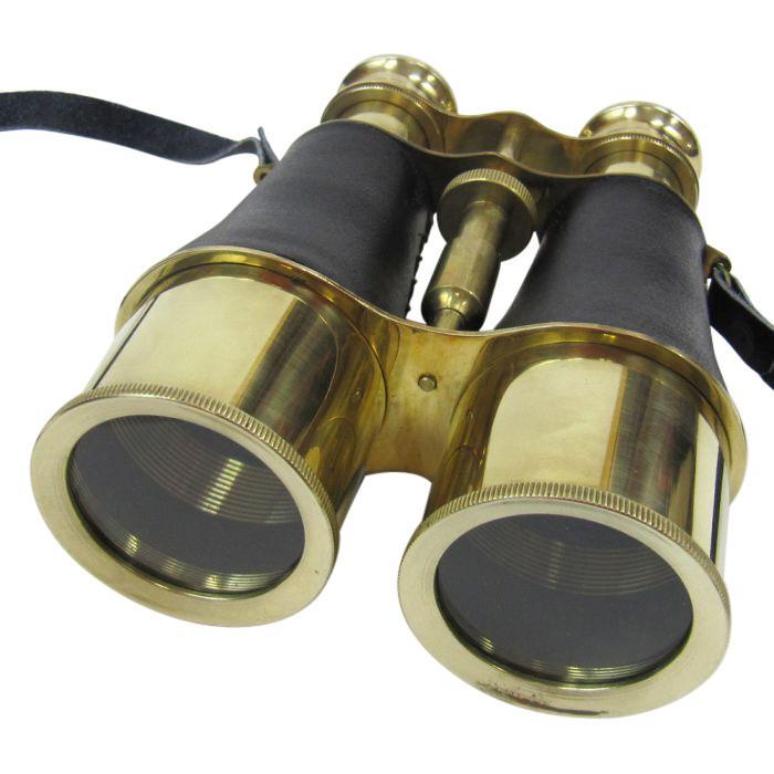 Brass Binoculars Leather Wrap