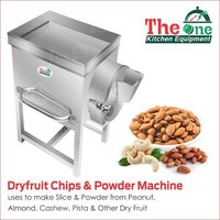 Dry Fruit Chips & Powder Machine - Stainless Steel, 22x15x27 Inch , Semi-automatic, 25-30 Kg/hr Capacity, Silver Finish, 220 Volt Power