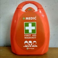 First Aid Box - Plastic, 14 X 10.5 X 3.7 Cm, Orange | Portable Design For Home, School, Car, Outdoor, Includes Basic Items