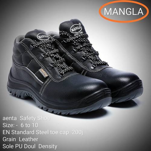 Black Mangla Leather Safety Shoe
