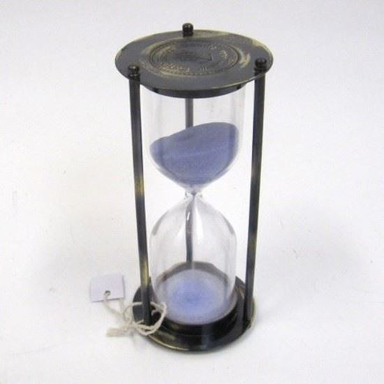 Brass Hourglass Sand Timer Stand 5 Minute Engraved