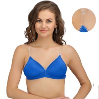 Sl-backless Bra - Cotton Blend, Size 75-100 | Medium Coverage, Non-wired, Light Padded, Adjustable Straps, Sensual Aesthetic