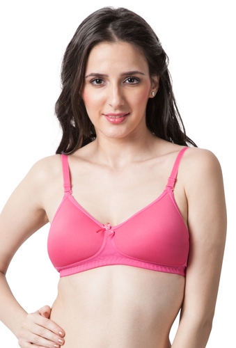 SL-Cool Bra - Cotton Blend, Size 80-100, Color Options: White, Black, Skin, Baby Pink, Hot Pink, Maroon | Ultra-Comfortable, Shaped Busts, Sectioned Cups, Broad Side Wings