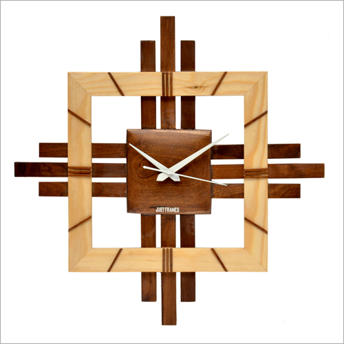 Square Wooden Wall Clock