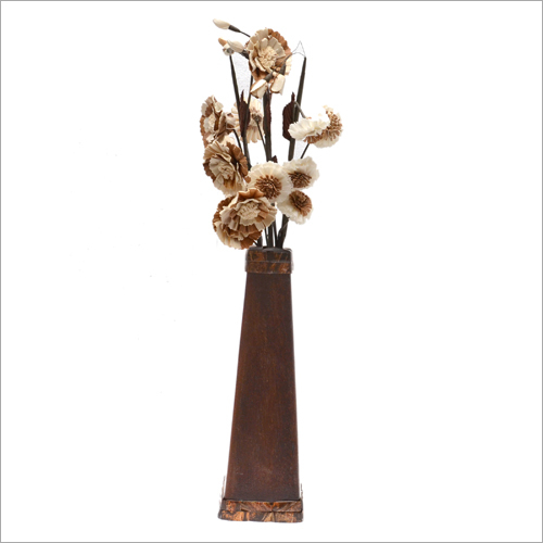 Decorative Wooden Flower Vase Bottom Diameter: 4.5 Inch (In)