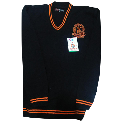 School Uniform Sweater - Woolen Fabric Customized Sizes Classic V Neck Long Sleeve | Soft Touch Anti-Wrinkle Breathable Skin Friendly Color Retention