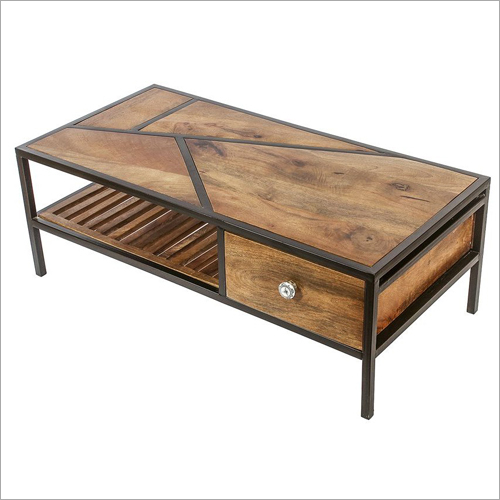 Solid Wood Center Table With Drawer