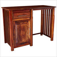 Hardwood Strip Study Table With Drawer & Door