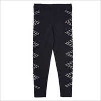 Kids Fancy Legging - 92% Cotton 8% Spandex Blend , 4-way Stretchable Black Lycra Print For Girls Aged 2-15 Years