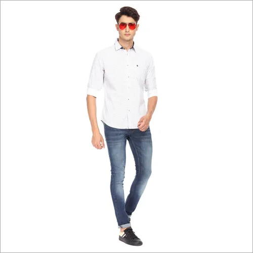 Mens Printed Shirts Collar Style: Classic