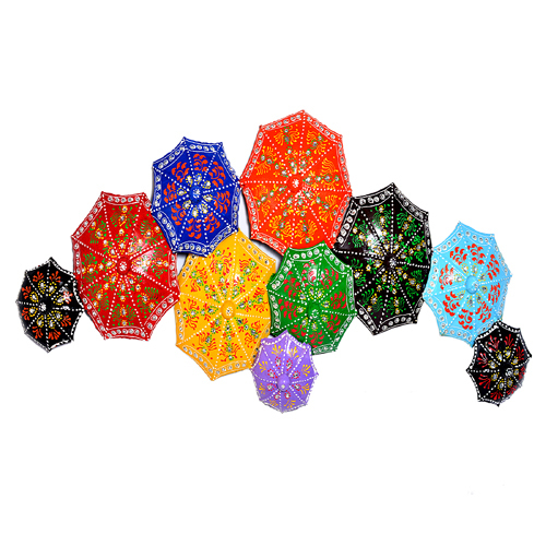 Home Decor Iron Painted Multi Color Umbrella Wall Hanging