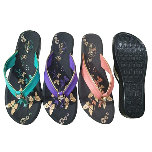 Available In Multicolored Ladies Flat Pu Slipper