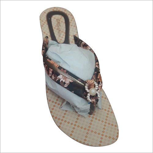 Available In Multicolored Ladies Printed Strap Pu Slipper