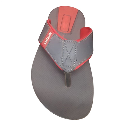 Grey Mens Casual Pu Slipper