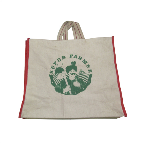 White Printed Canvas Bag