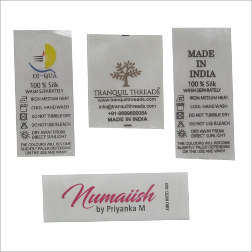 White Custom Printed Satin Label