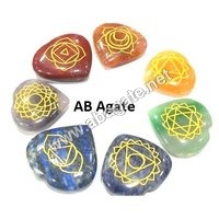 Seven Chakra Heart Stone - Agate, 1 To 1.5 Inch, Multicolor | Aaa Grade, Heart Cut, Mineral Gemstones