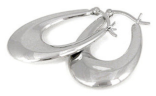 Engagement Silver & Diamond Hoop Earrings