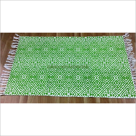 White And Green Cotton Rugs