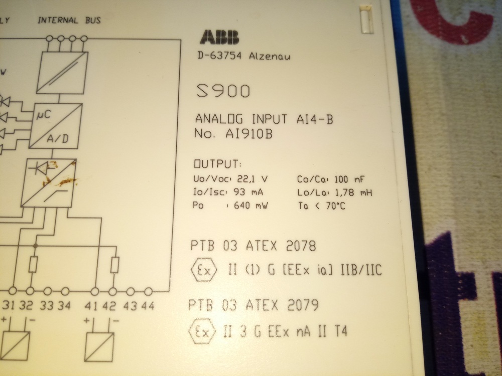 ABB I/O MODULE AI910B
