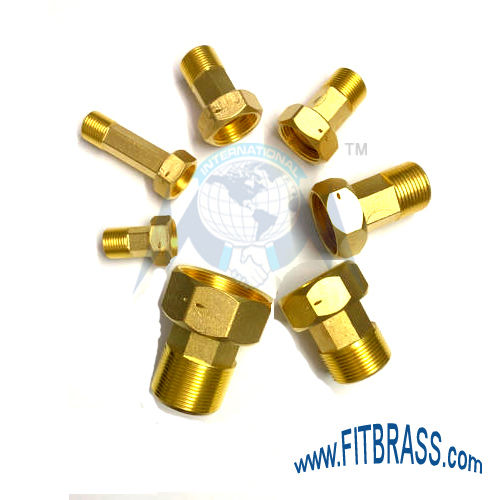 Brass Color Gas Meter Nut Nipple Set