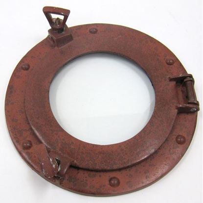 Aluminum Rust Porthole Glass 9 Inch