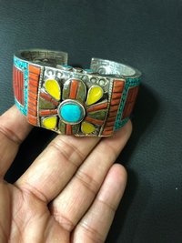 Sterling Silver Cufflink Bracelet