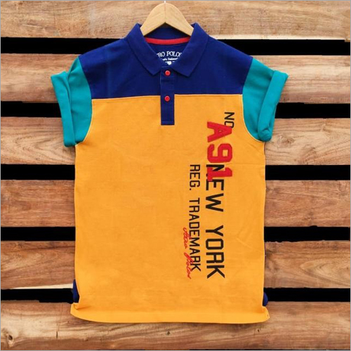 Multicolor Boys Half Sleeve Collar T-Shirt