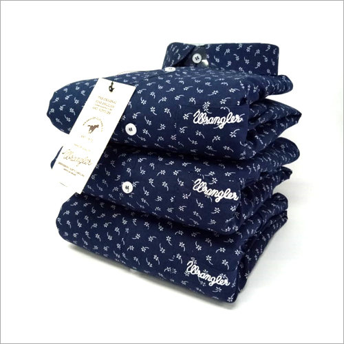 Mens Printed Blue Shirts - Cotton Blend, Full Sleeves , Comfortable Fit, Alluring Look, Washable, Available in Multiple Sizes and Colors