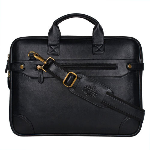 Premium Leatherette Everyday Office Laptop Bag 15.6", Adjustable Strap And 5 Compartments