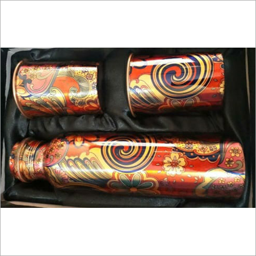 Round Printed Copper Bottle