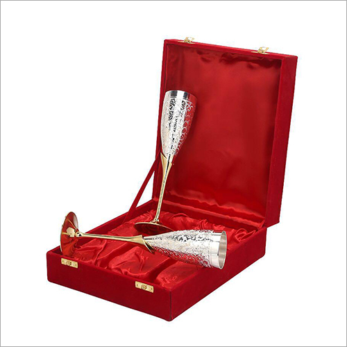 Silver Brass Wine Glass