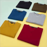 Mens V Neck Plain T-Shirt