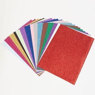 White Adhesive Back Glitter / Craft Sheet