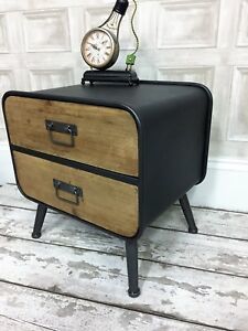 Industrial Retro Style Metal Bedside Table