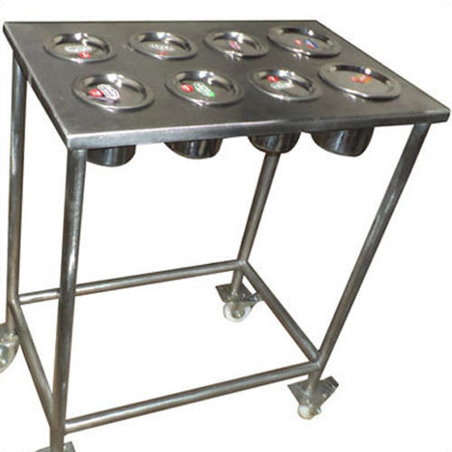 Silver Stainless Steel Masala Trolley