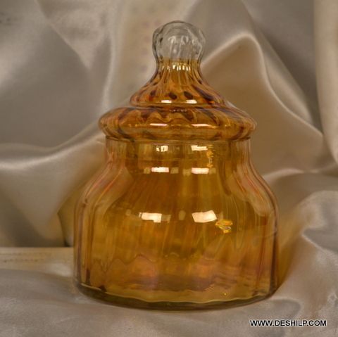 Small Matki Shape Luster Glass Jar