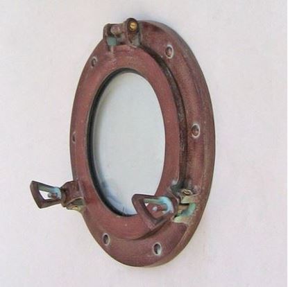 Antique Porthole Glass Aluminum 9 Inch