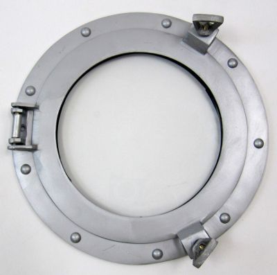 Porthole Glass Aluminum 11 Inch - Solid Aluminum & Glass, Round Shape, Nautical Wall Decor