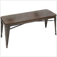 Metal Wooden Wrought Iron Table